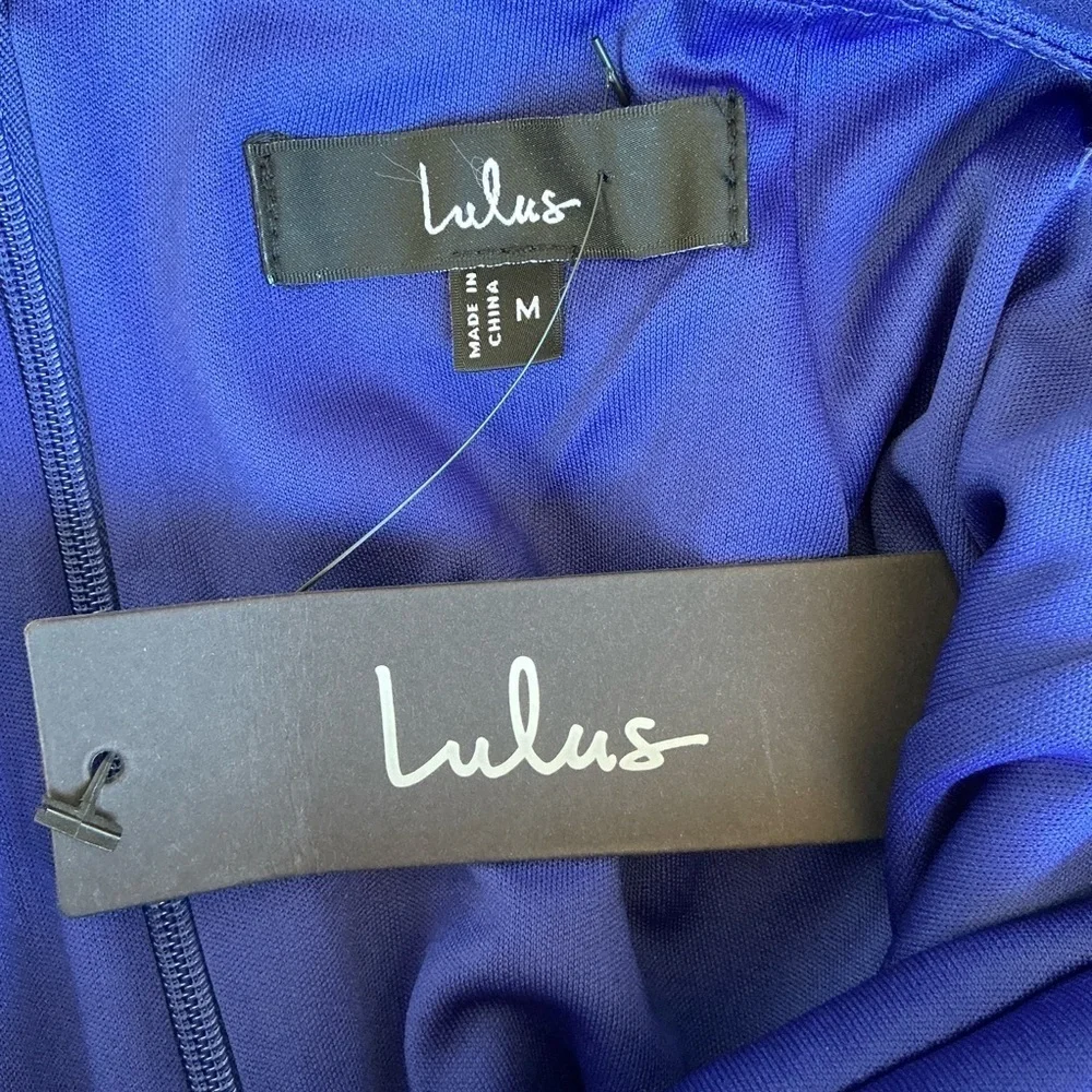 Lulu's Royal Blue Crisscross Halter Maxi Dress